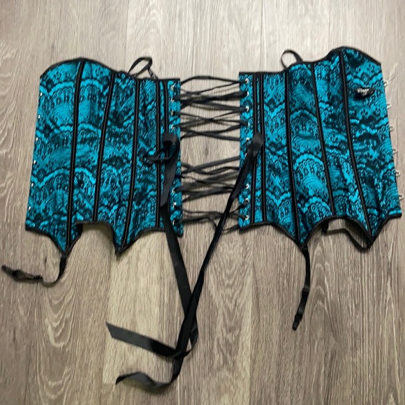 Adore Me Blue And Black Adjustable Corset Top - Picture 4 of 5